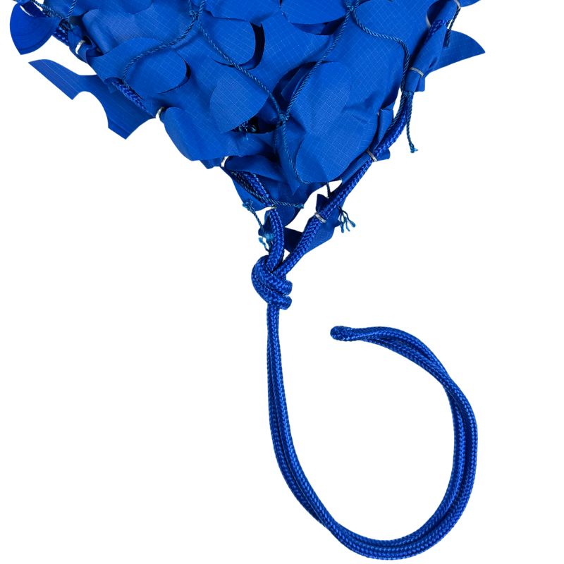 Voile d'ombrage camouflage bleu — détail de la matière