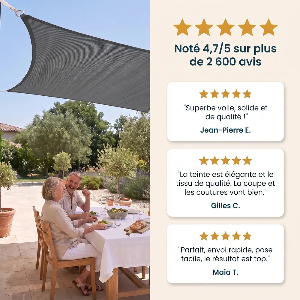Voile d'ombrage anthracite