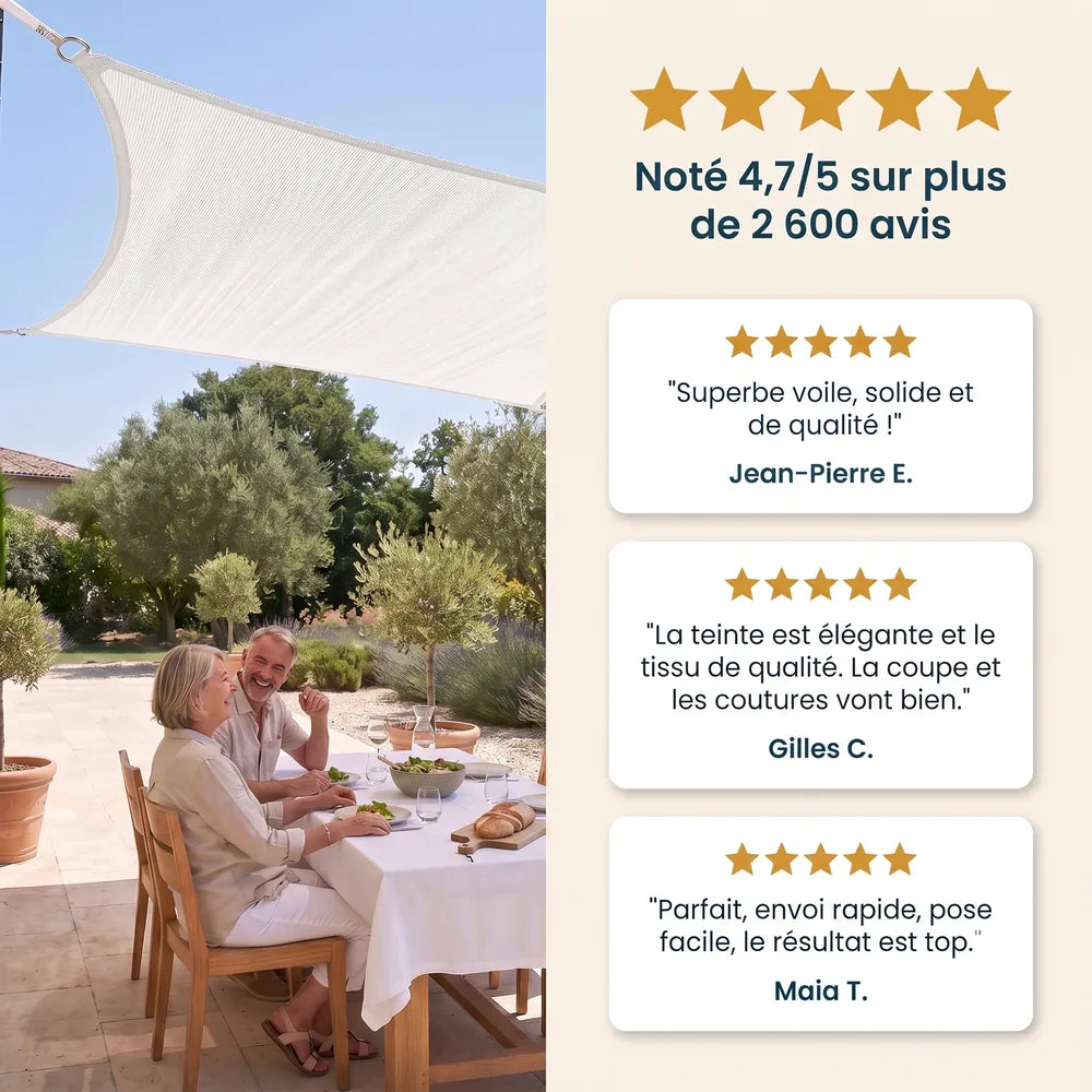 Voile d'ombrage blanche
