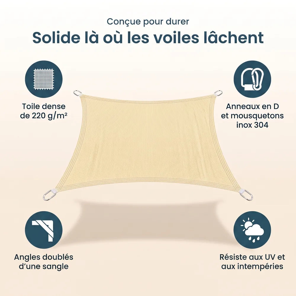 Voile d'ombrage ivoire