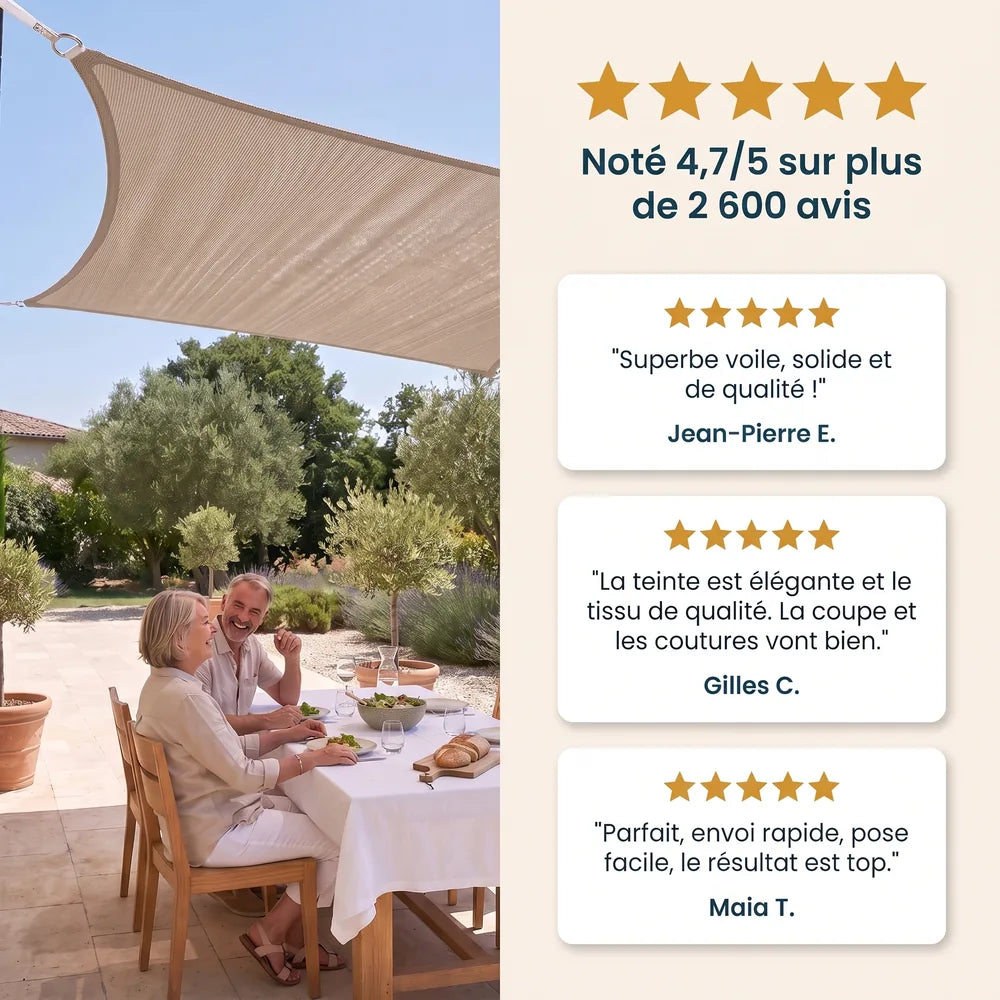 Voile d'ombrage taupe