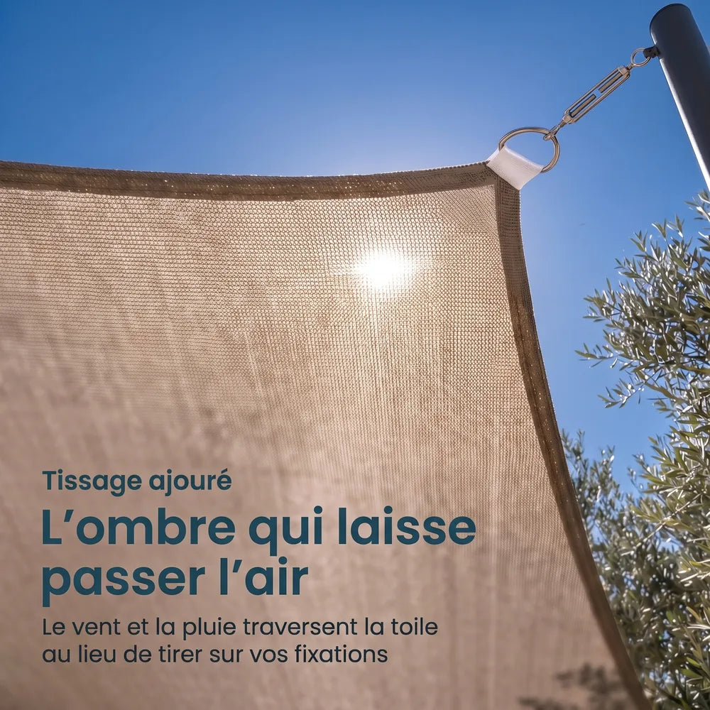Voile d'ombrage triangulaire taupe