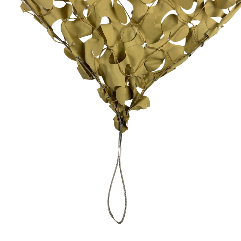 Voile d'ombrage camouflage ignifugée — détail de la matière