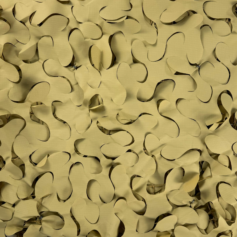 Voile d'ombrage camouflage ignifugée — détail de la matière