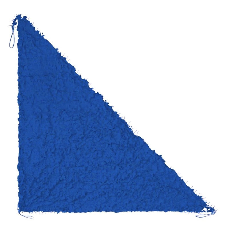 Voile d'ombrage camouflage triangulaire bleu — détail de la matière