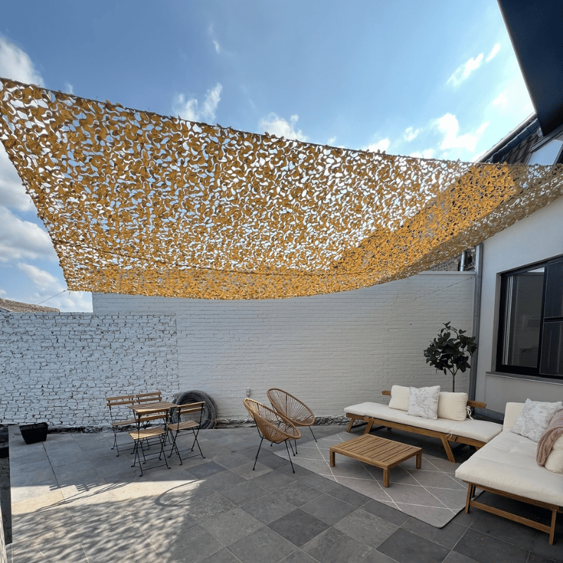 Voile d'ombrage camouflage ignifugée