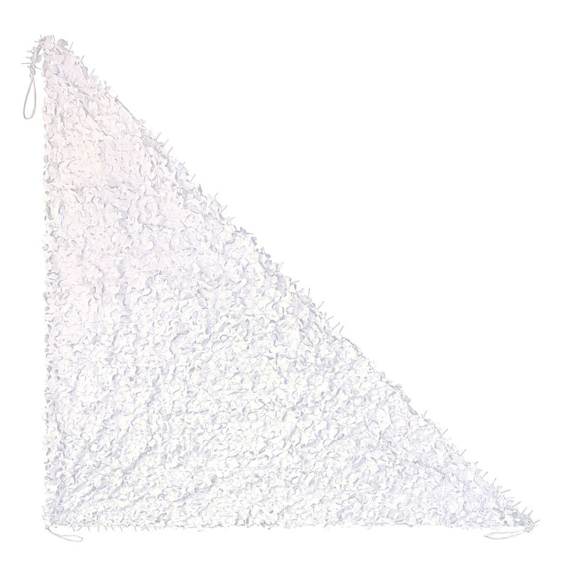 Voile d'ombrage camouflage triangulaire blanc vue de dessous
