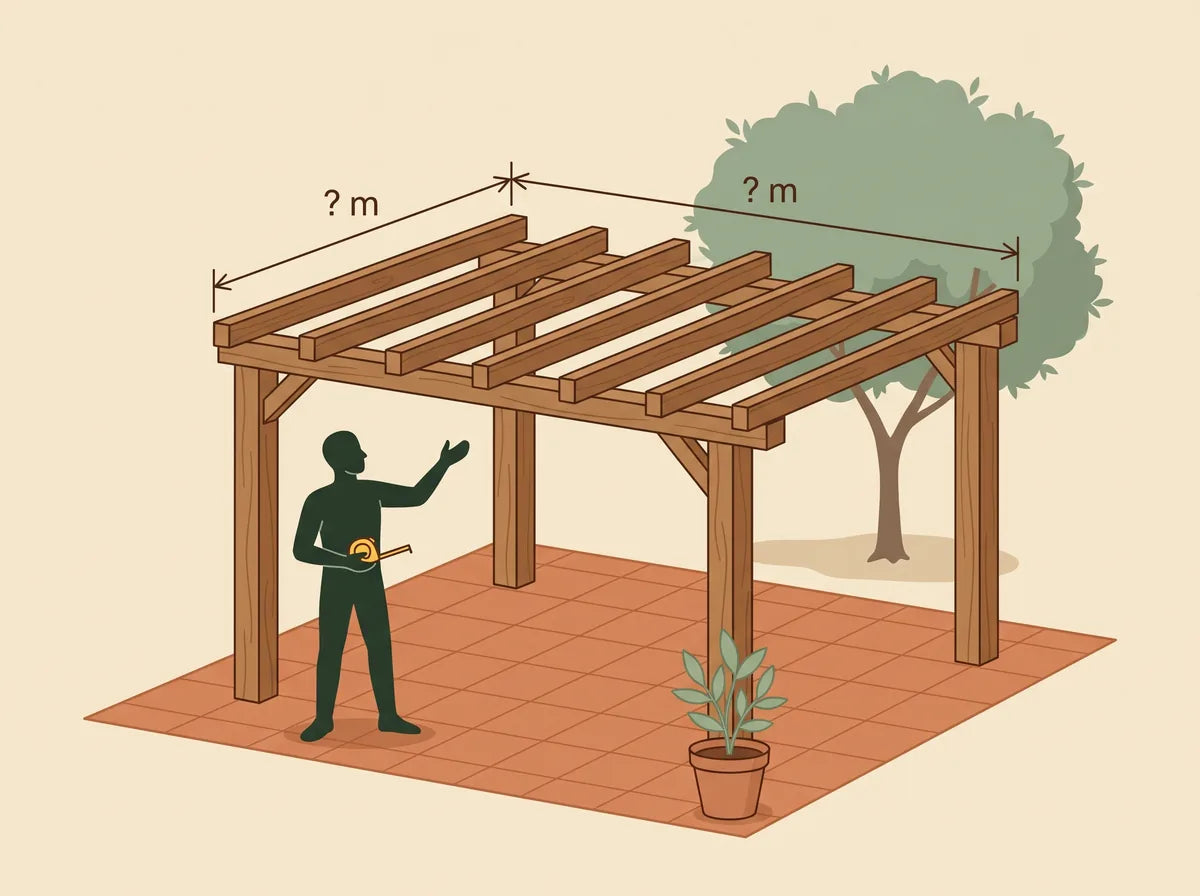 Prise de mesure d'une pergola avant la pose