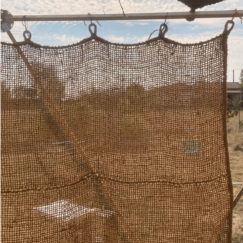 Rideau en fibre de coco — détail de la matière