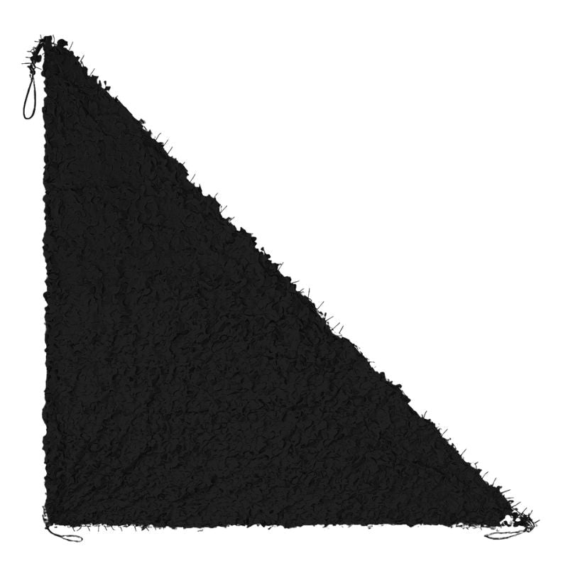 Voile d'ombrage camouflage triangulaire noir — détail de la matière