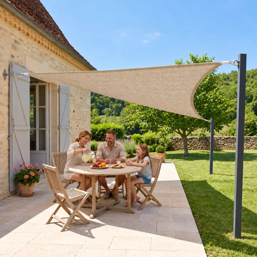 Voile d'ombrage en toile de jute