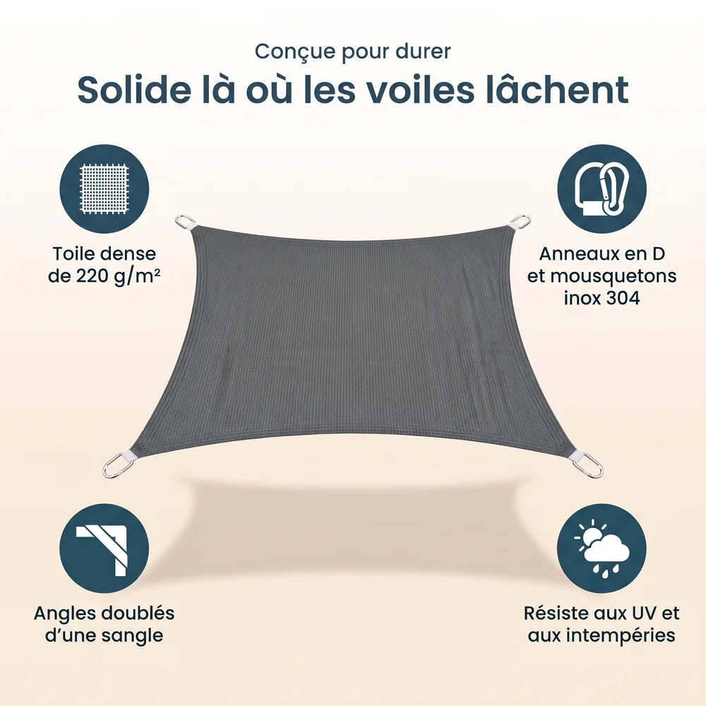 Voile d'ombrage anthracite