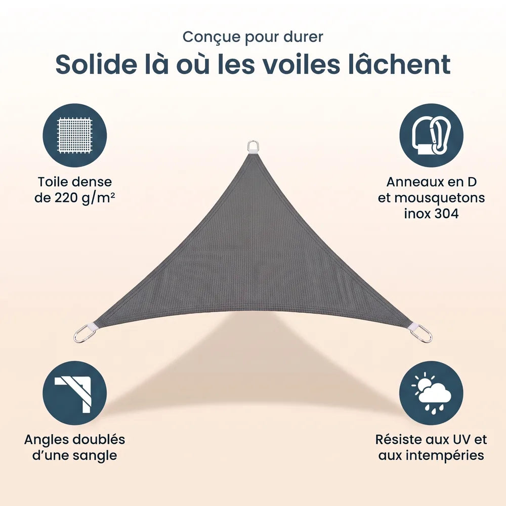 Voile d'ombrage triangulaire anthracite