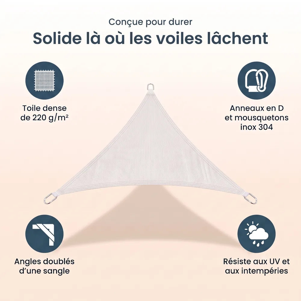 Voile d'ombrage triangulaire blanche