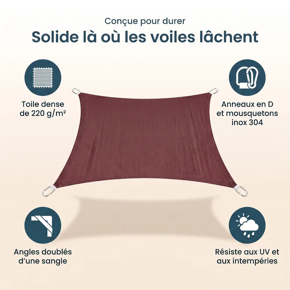 Voile d'ombrage bordeaux