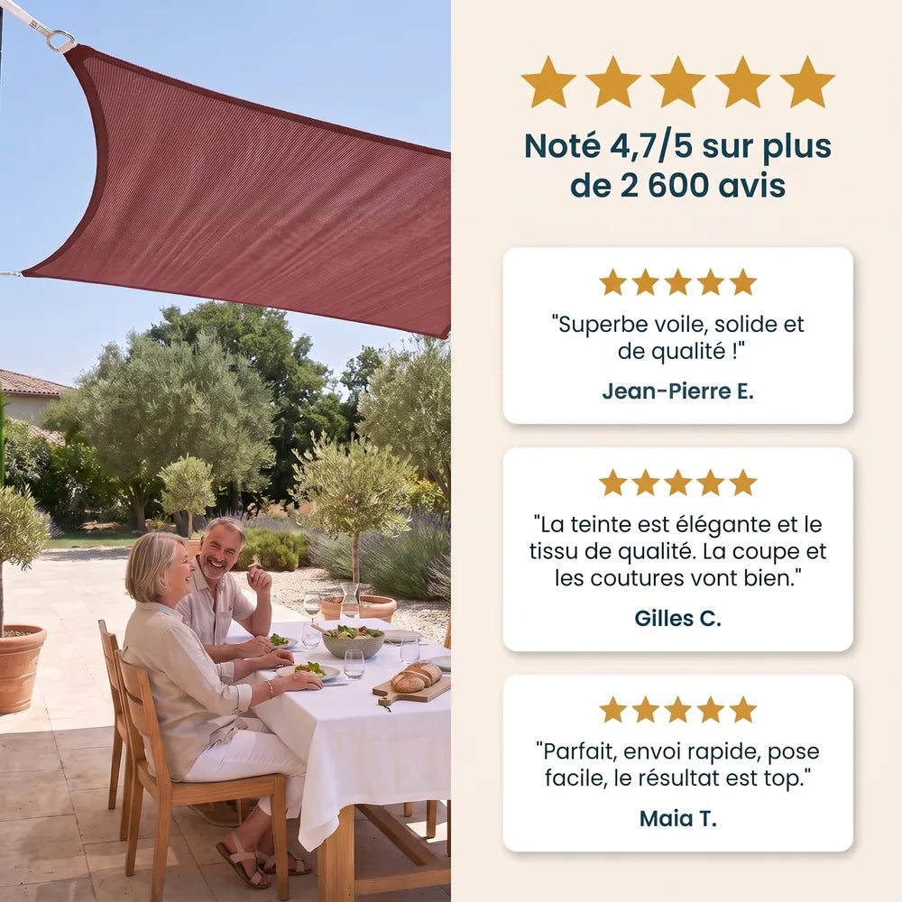 Voile d'ombrage bordeaux