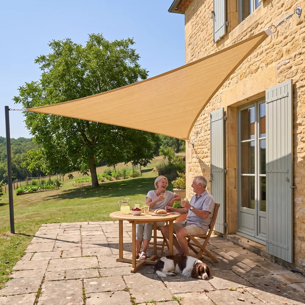 Voile d'ombrage triangulaire sable