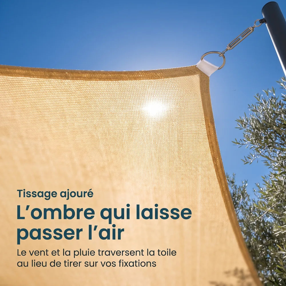 Voile d'ombrage triangulaire sable