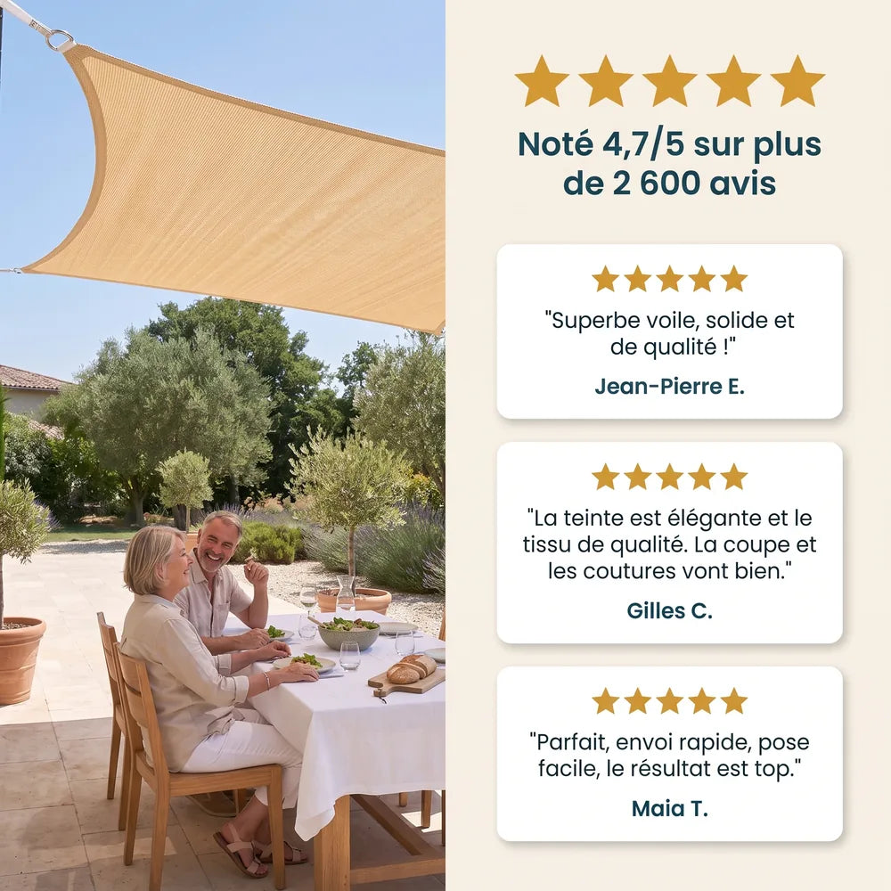 Voile d'ombrage triangulaire sable