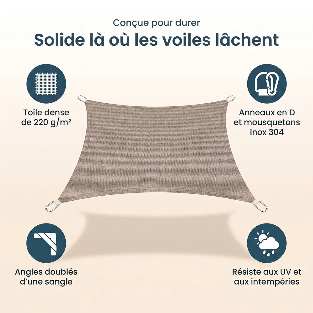 Voile d'ombrage taupe